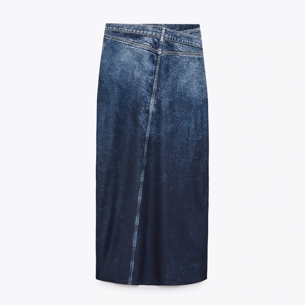 ZARA DENIM LOOK SKIRT - Picture 3 of 7
